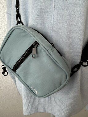 Brixley Unisex Crossbody Bag Sage Green Adjustable Strap